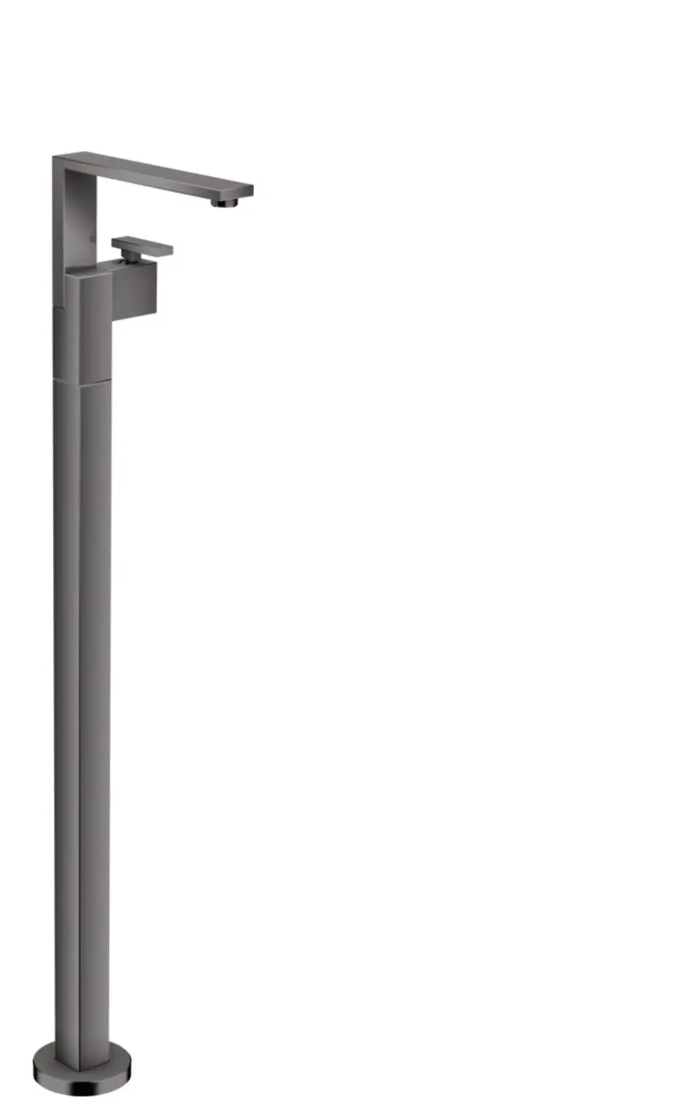 Bodenstehender Waschtischmischer in glänzendem Schwarz aus Chrom. Einhebelbedienung und Push-Open Ablaufgarnitur. Produkt von AXOR im modernen Design.